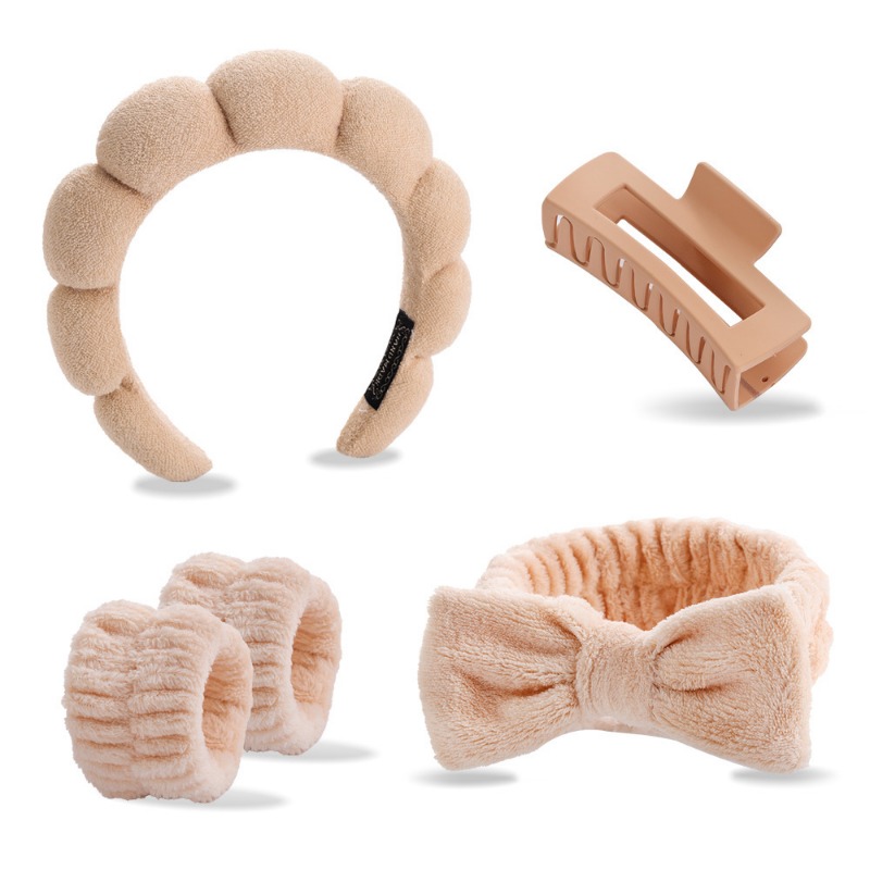 Hair Care Set - 5pcs/Set Spa Headband Wristband Set with