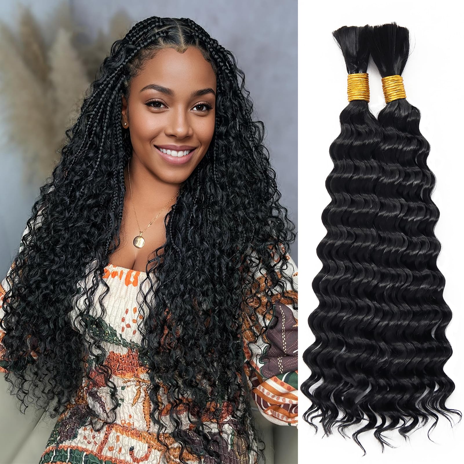 Deep Wave Bulk Hair for Braidi - đánh giá và giá Hair Care For Wavy Hair