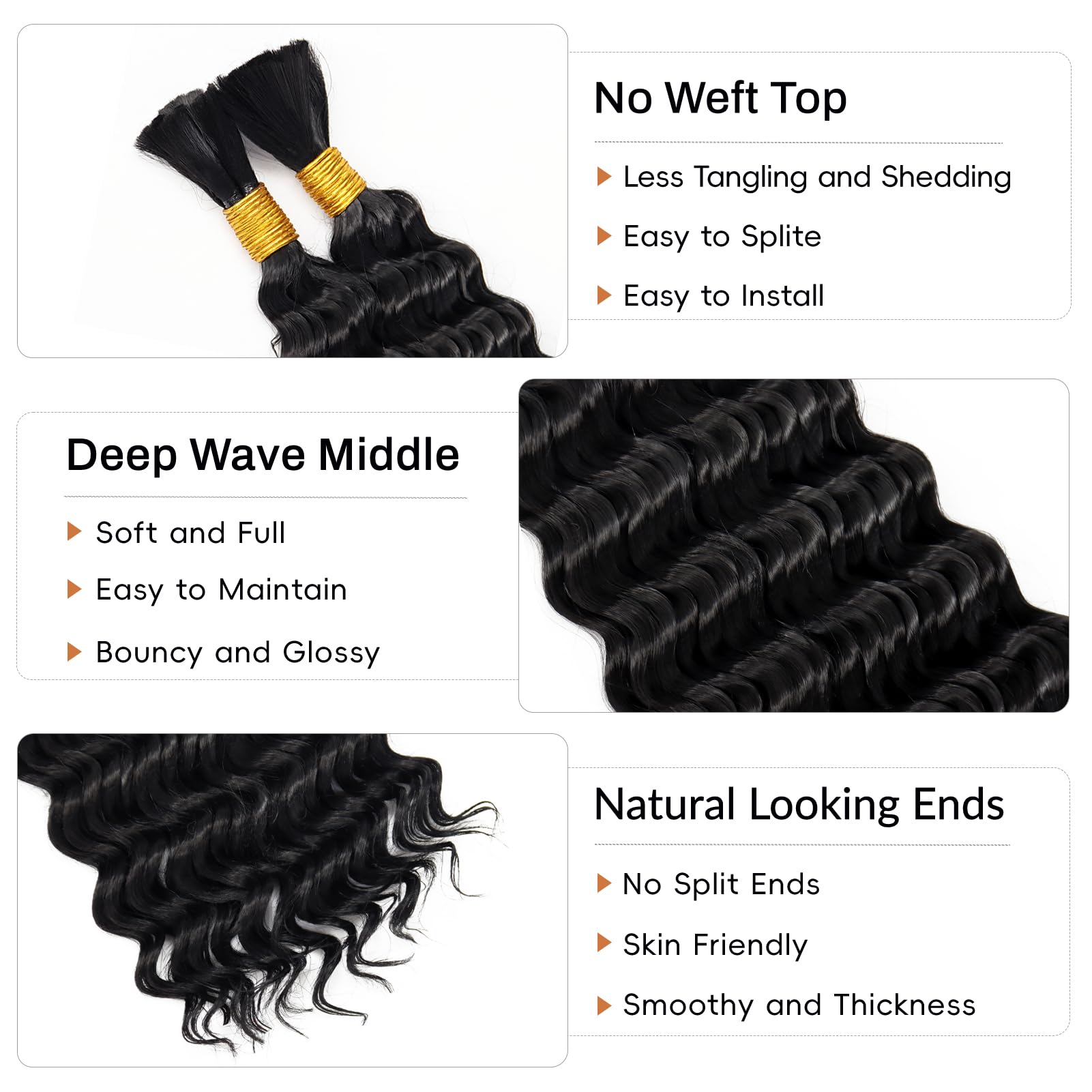 Deep Wave Bulk Hair for Braidi - đánh giá và giá Hair Care For Wavy Hair