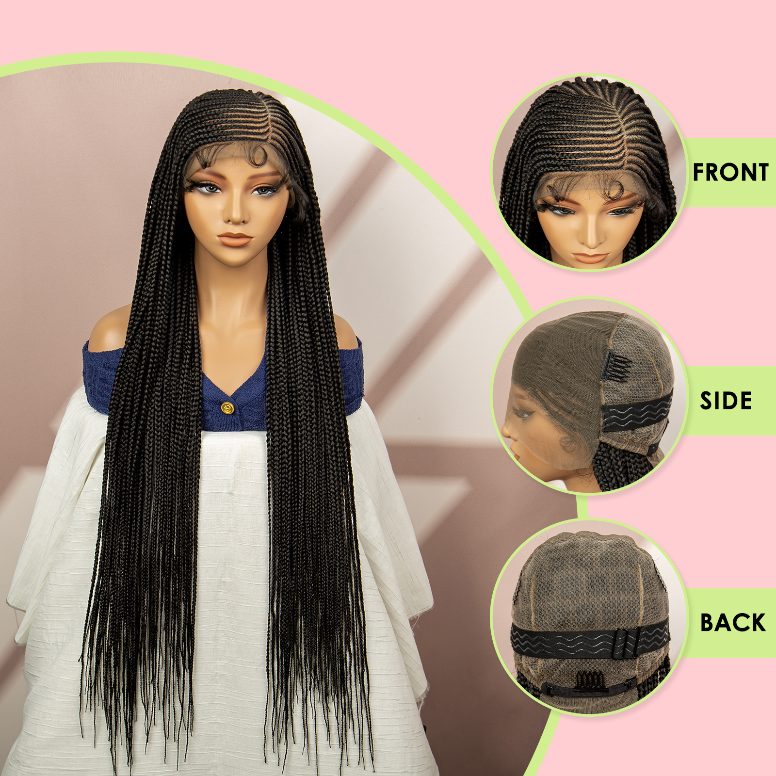 36'' Synthetic Cornrow Braided - đánh giá và giá Braiding Hair Kanekalon