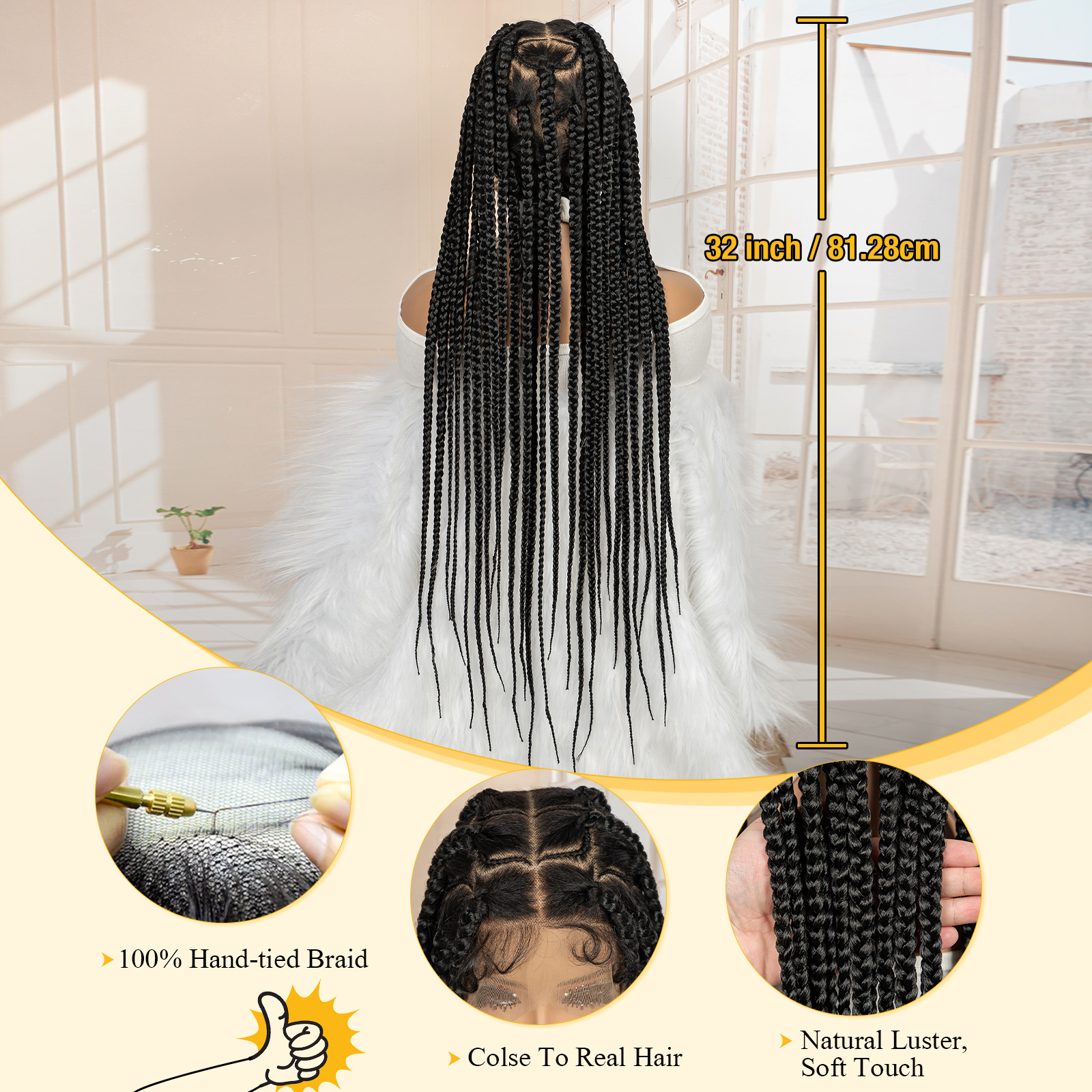 Synthetic Full Lace Braided Wi - đánh giá và giá Braiding Hair Kanekalon