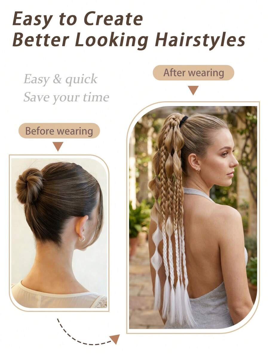Synthetic Braided Ponytail Wig - đánh giá và giá Braiding Hair Kanekalon