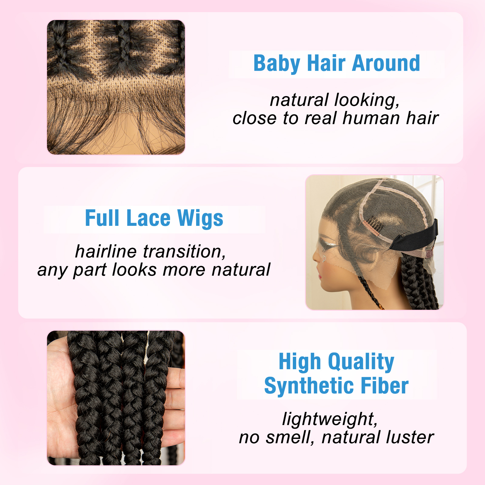 Full lace Cornrow Braided Wigs - đánh giá và giá Braiding Hair Kanekalon