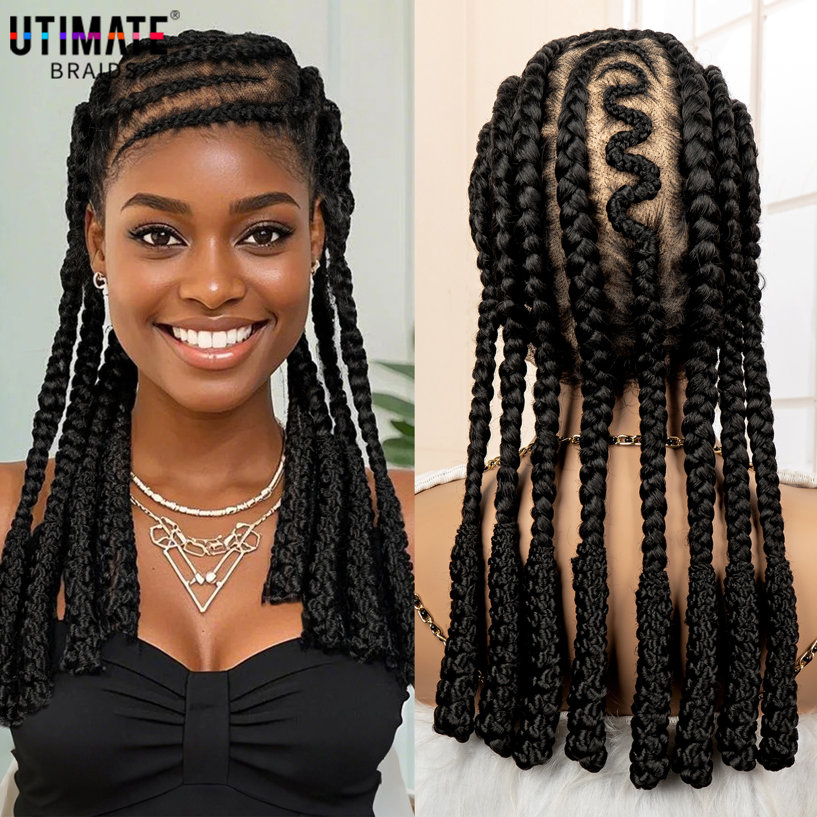 New Synthetic Afro Braided Wig - đánh giá và giá Braiding Hair Kanekalon