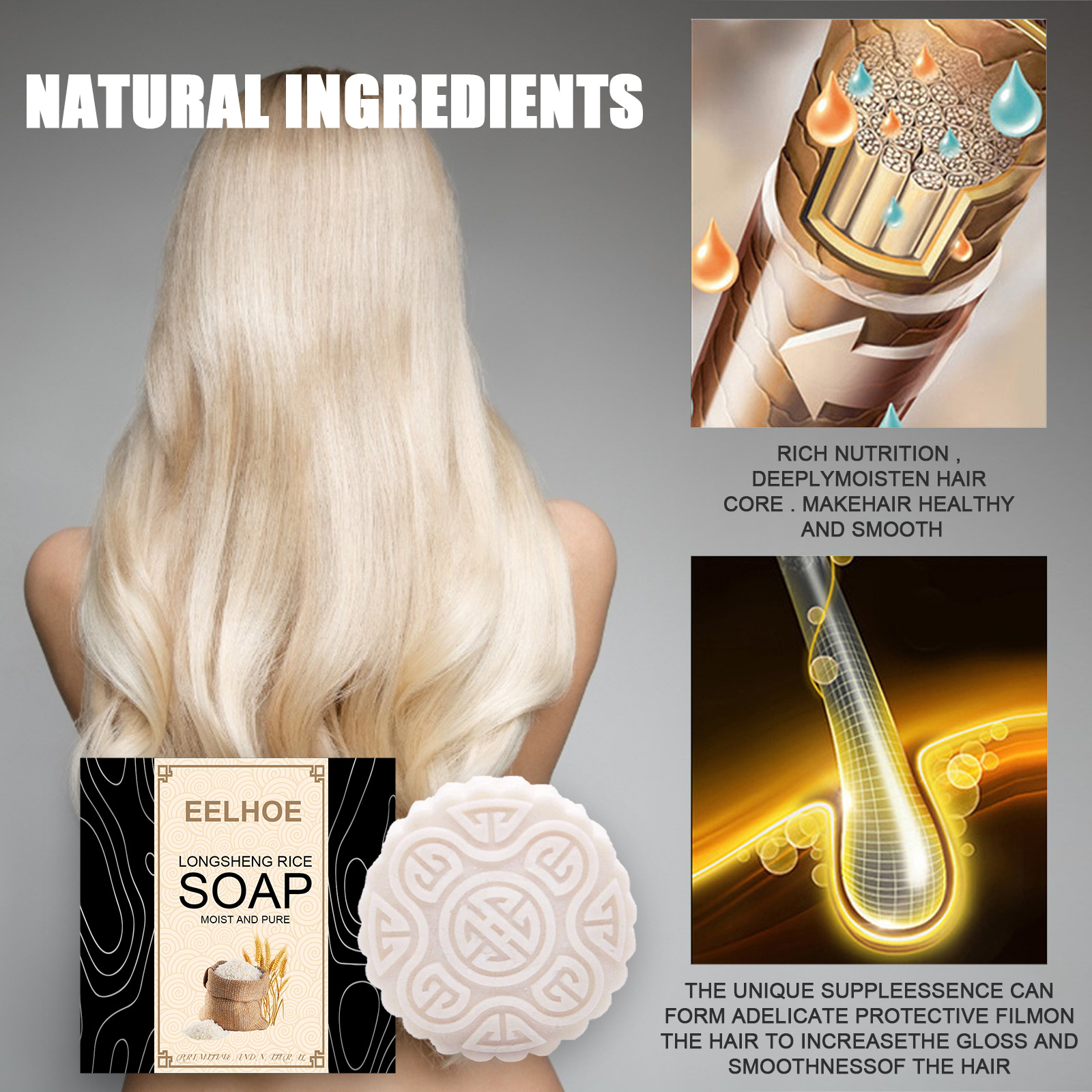 EELHOE Rice Soap Shampoo Handc - đánh giá và giá Hair Care For Wavy Hair